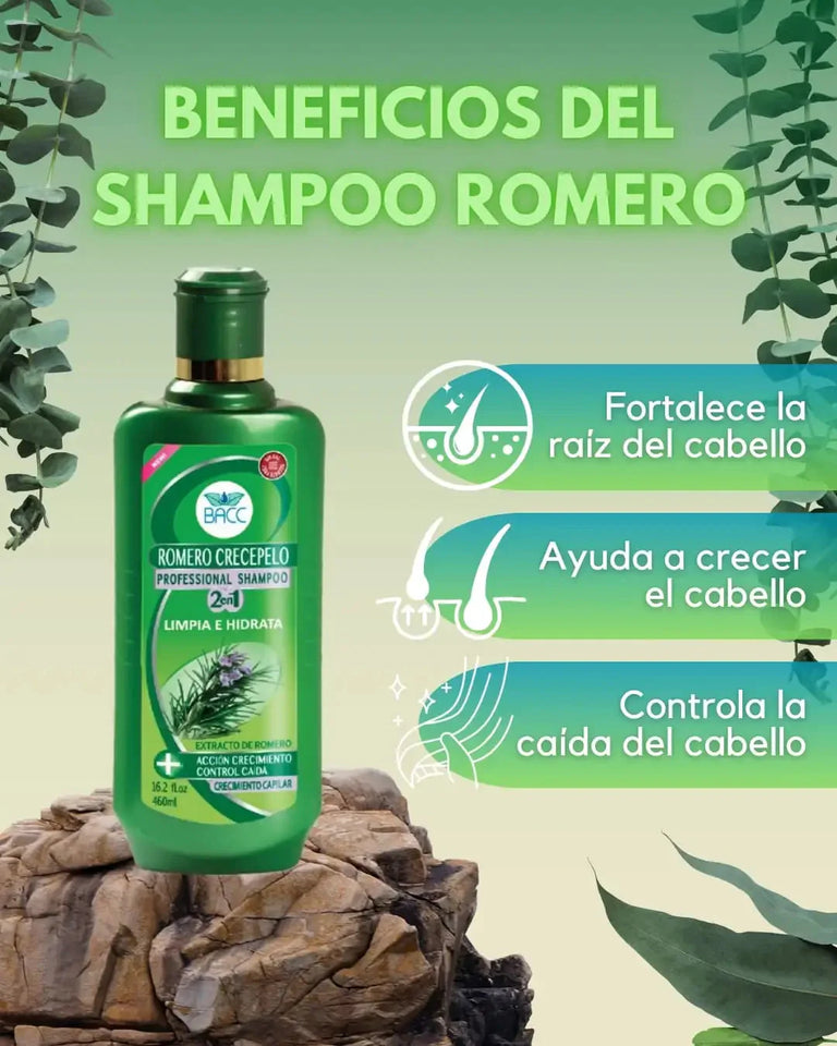 Shampoo Romero Anticaidas Efectivo Champu Crecepelo 460ml